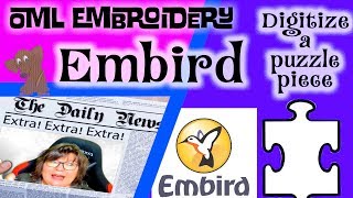 Embird Studio Embroidery Software Digitizing a puzzle piece Part 1 [upl. by Jordain]