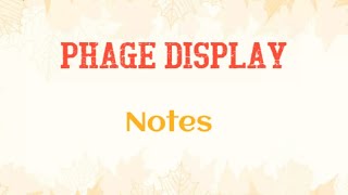 Phage Display  Notes for Exams  MSc BSc Biotechnology  Agricultural Biotechnology [upl. by Asil]