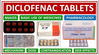 DICLOFENAC TABLETS BASIC USE OF MEDICINE DOSE MECHANISM WORKING CONTRAINDICATIONS SIDE EFFECTS [upl. by Vergne]