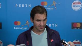 Roger Federer press conference RR  Mastercard Hopman Cup [upl. by Nalhsa]