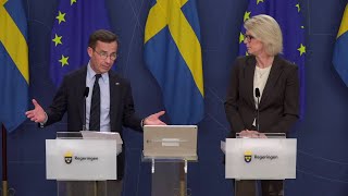 Pressträff med statsminister Ulf Kristersson och finansminister Elisabeth Svantesson i Rosenbad [upl. by Angie579]