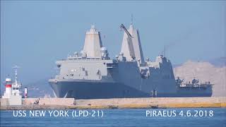 USS NEW YORK LPD21  Piraeus  Greece [upl. by Nevek]