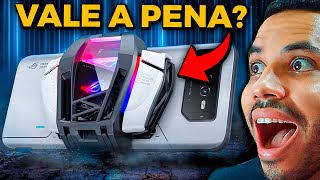 REVIEW COOLER ROG PHONE 6 TESTE TEMPERATURA DESEMPENHO E ANTUTU [upl. by Nyrhtac]