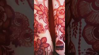 Wow 😱 beautiful red colour mehndi design 🥰mehndi trending youtubeshorts viralvideo [upl. by Esekram]