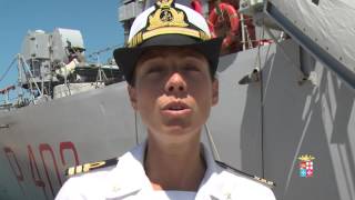 Marina Militare  Io Catia donna ufficiale e ora comandante di nave Libra [upl. by Bartko465]