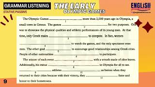 GRAMMAR Listening 9  Stative Passive  The Early Olympic Games [upl. by Bolten]