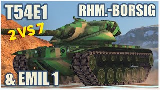 T54E1 RhmBorsig WT amp Emil I • WoT Blitz Gameplay [upl. by Aicekat]