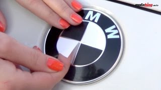 Emblem Ecken Aufkleber für den BMW in schwarz matt und weiß matt verkleben [upl. by Nyrraf]