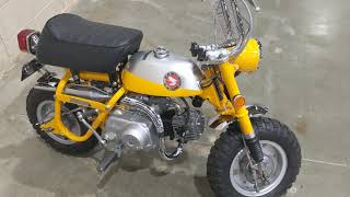 1969 Honda Mini Trail Z50 Vintage motorcycle restored pair at Mecum classic car auction Houston 2021 [upl. by Ahsir]