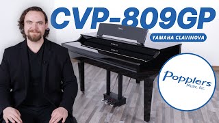 Yamaha CVP809GP Clavinova Piano Overview  Popplers Music [upl. by Kcirdek964]