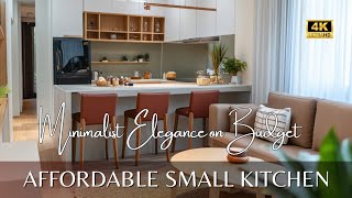 Minimalist Elegance on Budget Affordable Design for Modern Small Kitchen with Style amp Functionality [upl. by Eneleahs]