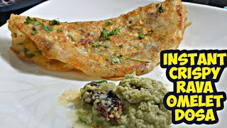 Instant crispy rava omelet DosaQuick n easy Breakfast Tasty Recipes [upl. by Publia]