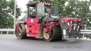 BOMAG WALZE  VÖGELE FERTIGER  MEGA AUTOBAHN BAUSTELLE STRASSENBAU [upl. by Frankel711]