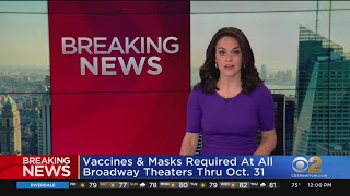 Vaccines Masks Required At Broadway Theaters [upl. by Annohsat]