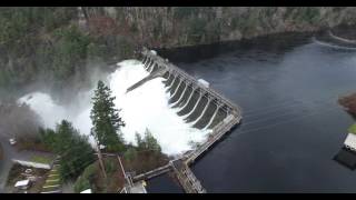 Powell River dam Filmed in 4K [upl. by Aihsrop]