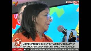 Abanderamiento de los atletas venezolanos que participaran en los Juegos Bolivarianos Ayacucho 2024 [upl. by Gnirol]