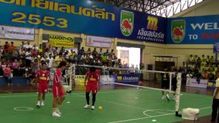 Sepaktakraw thailand league week14 NP vs NR 1st regu 1st set [upl. by Eudoca]