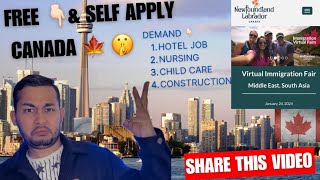 Canada work visa self apply  No agent  Free  New work Demand from Asia amp Middle East [upl. by Home]