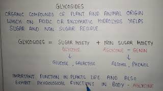 What are glycosides  glycosides structure  glycosides function  pharmacognosy B pharma [upl. by Aitret753]