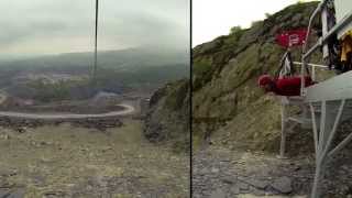 100 mph zip line ride over Penrhyn Quarry North Wales [upl. by Gokey]