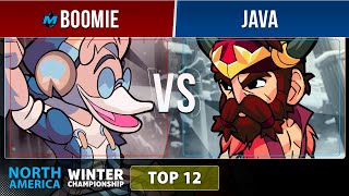 Boomie VS Java  Top 12  NA  Brawlhalla Winter Championship 2022 [upl. by Yrahca]