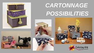 Cartonnage fabric boxes possibilities [upl. by Lyrem]