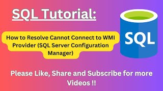 42 How to Resolve Cannot Connect to WMI Provider SQL Server Configuration Manager [upl. by Chapman]