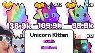 How I Got New Exotic RB Unicorn Kitten So Easy in Pet Sim 99 [upl. by Ahseikram67]