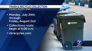 City of Council Bluffs makes changes to trash collection schedule amid high temperatures in forecast [upl. by Leveridge228]