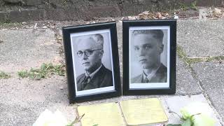 Stolpersteine voor verzetshelden onthuld in Schiedam [upl. by Kcirdek]