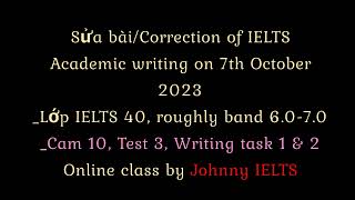 Correction of Writing on 7th October 2023  Cam 10 Test 3 Writing task 1 amp 2  Lớp IELTS 40 [upl. by Lokin]