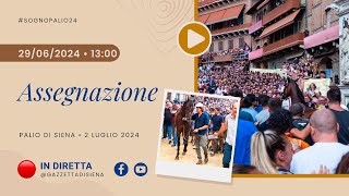 Assegnazione  Palio di Siena 2 luglio 2024  SOGNO PALIO [upl. by Czarra]