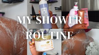 MY EVERYTHING SHOWER ROUTINE  SHOWER ROUTINE FEMININE HYGIENE  NIGHT TIME SHOWER ROUTINE BODY CARE [upl. by Oringa]