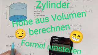 Zylinder  Höhe aus Volumen berechnen  Formel umstellen  leicht erklärt  Dave Seller [upl. by Weyermann]