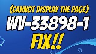 How to fix ps4 error code WV338981 cannot display the page [upl. by Weiman]