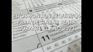 REQUISITOS PARA DECLARAR RENTA AÑO 2022 [upl. by Kissiah]