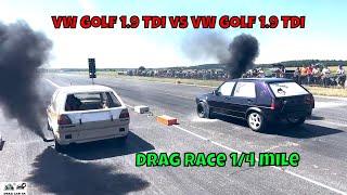 VW Golf 2 19 TDI vs VW Golf 2 19 TDI drag race 14 mile 🚦🚗  4K UHD [upl. by High]