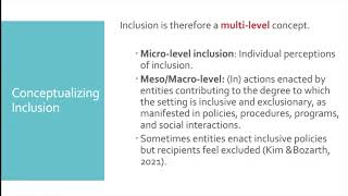 Evaluating inclusion in the workplace A Proposed framework [upl. by Minabe]