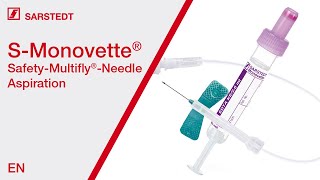 Blood collection Aspiration with the SMonovette® ISO colour code and SafetyMultifly®Needle [upl. by Leahcimnaes]