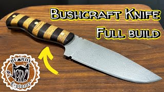 stone washed acid etched bushcraft knife build bushcraftknife knife knifehandle [upl. by Galasyn]