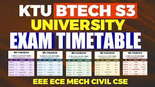 KTU BTECH S3 UNIVERSITY EXAM TIMETABLE  MR ENGINEER [upl. by Towill256]