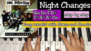 Night Changes  Easy Piano Tutorial With Notations and Chords Step by step  One Direction [upl. by Ardyth508]