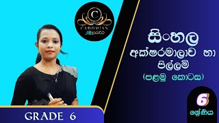 Sarartha  Sinhala Grade 6 Lesson 4  අක්ෂරමාලාව හා පිල්ලම්  පළමු කොටස [upl. by Analiese502]