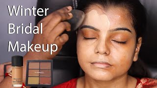 Winter Bridal Makeup Traditional Indian Bridal MakeupStep By Step Long Lasting Bridal Makeup [upl. by Taite562]