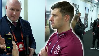 West Ham defender Aaron Cresswell speaks after his sides 50 Europa League win over SC Freiburg [upl. by Merci]