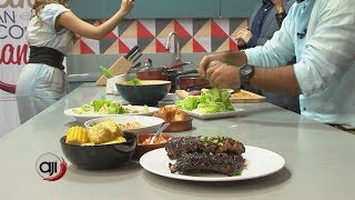 Receta Ensalada de palmitos con costilla de cerdo [upl. by Akilegna]