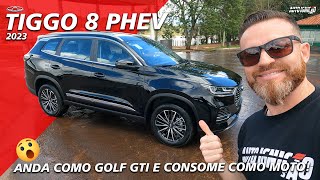 Novo Tiggo 8 Pro Híbrido PlugIn 2023  Anda Igual Golf GTI e Consome Como Uma Moto [upl. by Gherardo204]