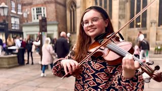 Talking In Your Sleep  The Romantics  Holly May Violin Cover  Street Performance [upl. by Dnomasor]