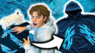 How to UPCYCLE your OLD CLOTHES custom hoodie tutorial [upl. by Elish979]