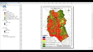 NDVI with class range in ArcGIS  Suitable NDVI ranges identified for the land cover classes [upl. by Eirrol]